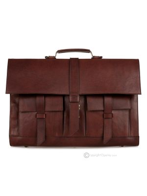 JACKIE Sacs de bureau mallette de travail à bandoulière sac pour hommes professionnel véritable cuir marron fabriqué à la main
