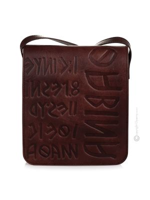 JACOPOIKU Sac bandoulière ou sac bandoulière pour homme en véritable cuir artisanal marron