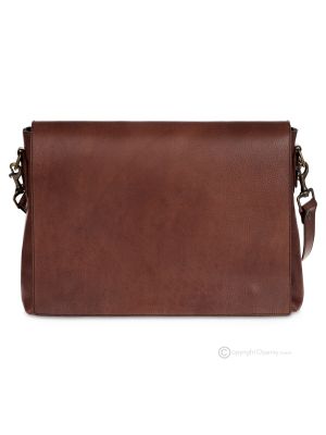 SHAKESPEARE Sac bandoulière ou sac bandoulière pour homme en véritable cuir artisanal marron
