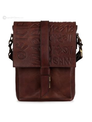 STEVEMIKU Sac à bandoulière ou sac à bandoulière en cuir marron véritable fabriqué à la main pour homme