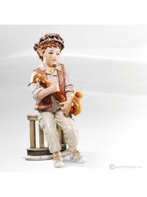 LE GRAND JAZZ 1 - Collectionner des musiciens avec saxophone, poupées en porcelaine de Capodimonte.