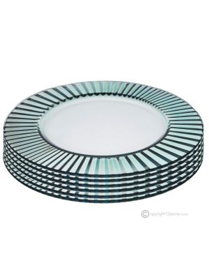 DOMINA Lot de 6 assiettes marque-places en verre, qualité supérieure, design moderne peint à la main.