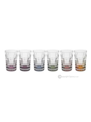 INCONTRO Ensemble de 6 verres à boisson authentiques et modernes peints à la main en verre de qualité supérieure.