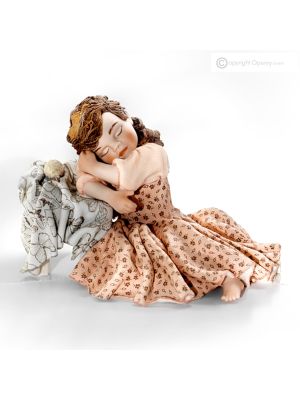 LA BELLE AU DORMANT DANS LES BOIS Figurine en porcelaine de Capodimonte, magie artisanale.