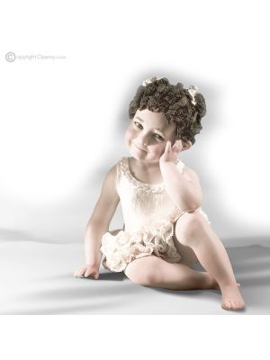 LIU - Statuette Capodimonte, danseuse romantique en porcelaine unique.