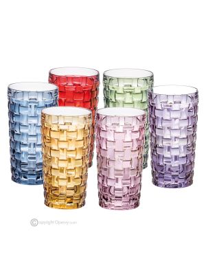 MANHATTAN Ensemble de 6 verres à boisson modernes authentiques peints à la main en verre de qualité supérieure.