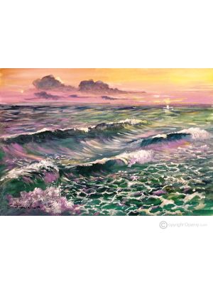 MER Peinture acrylique moderne sur toile Made in Italy 