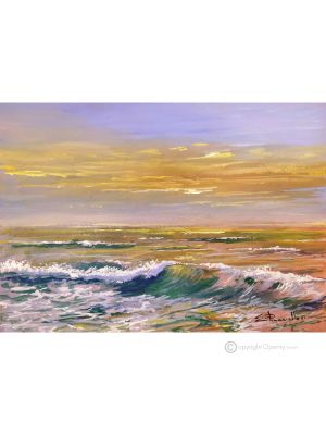 MER Peinture acrylique moderne sur toile Made in Italy 