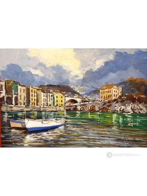 MER Peinture acrylique moderne sur toile Made in Italy 