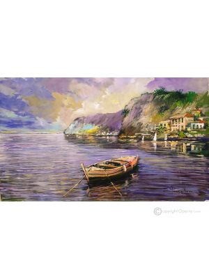 MER Peinture acrylique moderne sur toile Made in Italy 