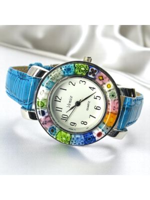 MONTRE-BRACELET ESPACE avec authentique verre de Murano fait à la main Murrine Made in Italy