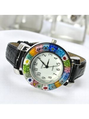 MONTRE-BRACELET ESPACE avec authentique verre de Murano fait à la main Murrine Made in Italy