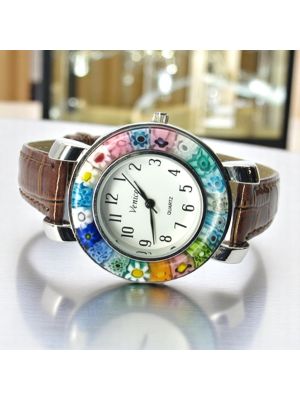 MONTRE-BRACELET ESPACE avec authentique verre de Murano fait à la main Murrine Made in Italy