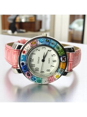 MONTRE-BRACELET ESPACE avec authentique verre de Murano fait à la main Murrine Made in Italy