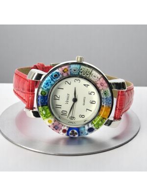 MONTRE-BRACELET ESPACE avec authentique verre de Murano fait à la main Murrine Made in Italy