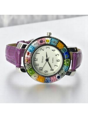 MONTRE-BRACELET ESPACE avec authentique verre de Murano fait à la main Murrine Made in Italy