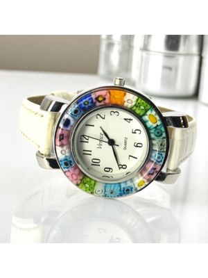 MONTRE-BRACELET ESPACE avec authentique verre de Murano fait à la main Murrine Made in Italy