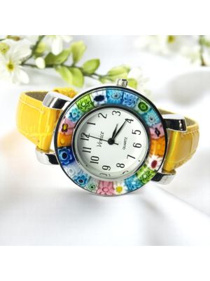MONTRE-BRACELET ESPACE avec authentique verre de Murano fait à la main Murrine Made in Italy