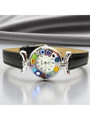 MONTRE-BRACELET POUR DAME avec authentique verre de Murano fait à la main Murrine Made in Italy