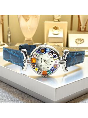 MONTRE-BRACELET POUR DAME avec authentique verre de Murano fait à la main Murrine Made in Italy