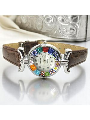 MONTRE-BRACELET POUR DAME avec authentique verre de Murano fait à la main Murrine Made in Italy