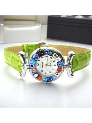MONTRE-BRACELET POUR DAME avec authentique verre de Murano fait à la main Murrine Made in Italy