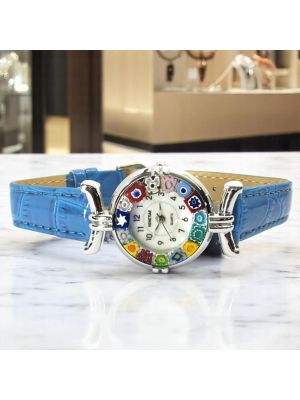 MONTRE-BRACELET POUR DAME avec authentique verre de Murano fait à la main Murrine Made in Italy