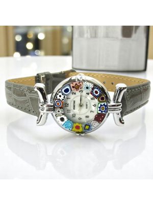 MONTRE-BRACELET POUR DAME avec authentique verre de Murano fait à la main Murrine Made in Italy