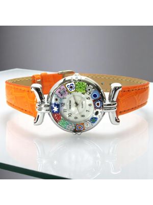 MONTRE-BRACELET POUR DAME avec authentique verre de Murano fait à la main Murrine Made in Italy
