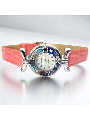 MONTRE-BRACELET POUR DAME avec verre de Murrine Murano authentique fait à la main Made in Italy