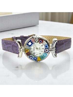 MONTRE-BRACELET POUR DAME avec authentique verre de Murano fait à la main Murrine Made in Italy