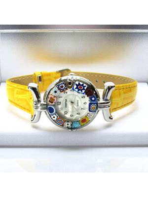 MONTRE-BRACELET POUR DAME avec authentique verre de Murano fait à la main Murrine Made in Italy