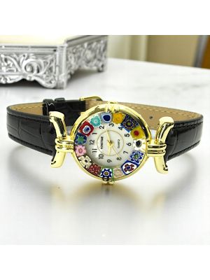 MONTRE-BRACELET POUR DAME avec authentique verre de Murano fait à la main Murrine Made in Italy