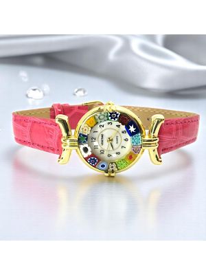 MONTRE-BRACELET POUR DAME avec authentique verre de Murano fait à la main Murrine Made in Italy