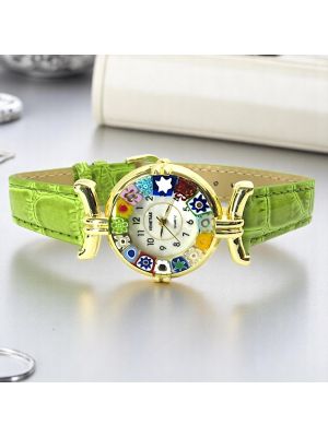 MONTRE-BRACELET POUR DAME avec authentique verre de Murano fait à la main Murrine Made in Italy