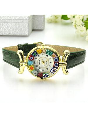 MONTRE-BRACELET POUR DAME avec authentique verre de Murano fait à la main Murrine Made in Italy