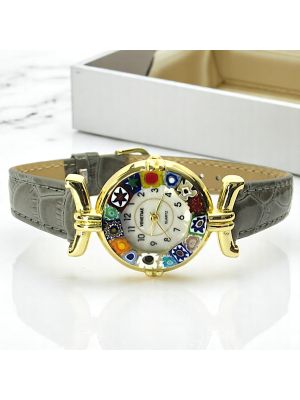 MONTRE-BRACELET POUR DAME avec authentique verre de Murano fait à la main Murrine Made in Italy
