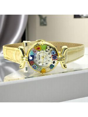 MONTRE-BRACELET POUR DAME avec authentique verre de Murano fait à la main Murrine Made in Italy