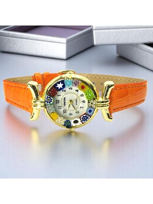 MONTRE-BRACELET POUR DAME avec authentique verre de Murano fait à la main Murrine Made in Italy