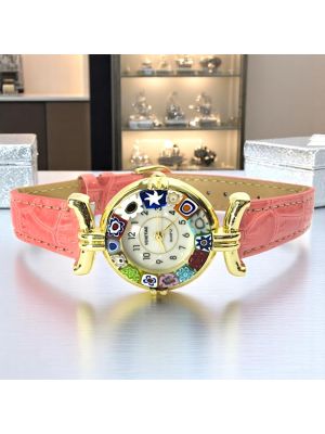 MONTRE-BRACELET POUR DAME avec verre de Murrine Murano fait à la main authentique Made in Italy