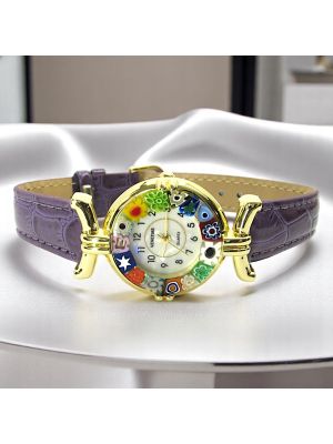 MONTRE-BRACELET POUR DAME avec authentique verre de Murano fait à la main Murrine Made in Italy