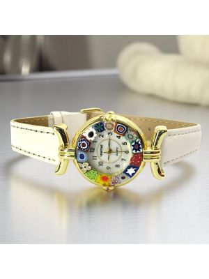 MONTRE-BRACELET POUR DAME avec authentique verre de Murano fait à la main Murrine Made in Italy