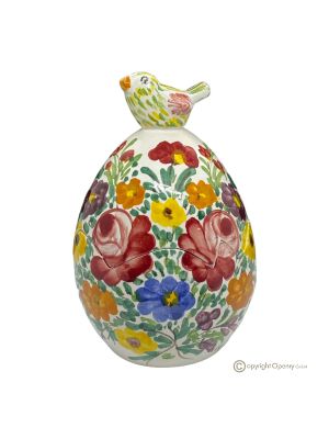 UOVO, céramique artistique originale de Castelli, réalisée et peinte à la main, véritable Made in Italy.