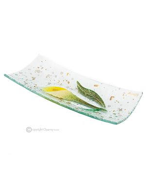 CALLA – Centre de table, plateau, assiette de service, verre artistique fait main, design moderne