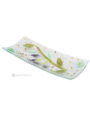 NINFEA – Centre de table, plateau, assiette de service, verre artistique fait main, design moderne