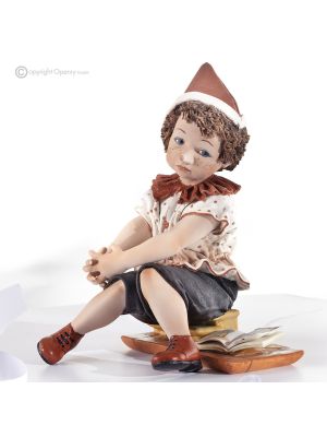 PINOCCHIO Capodimonte statuette de conte de fées, charme italien en porcelaine.