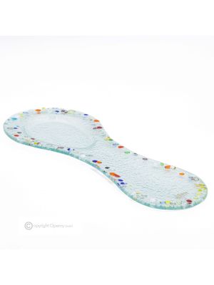 DROPS - Repose-cuillère en verre artistique, repose-cuillère de cuisine fait main