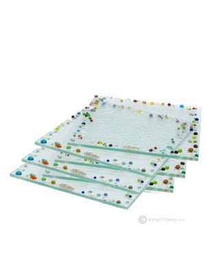 DROPS – Lot de 6 sous-verres artistiques, fabriqués à la main, design moderne, faits à la main