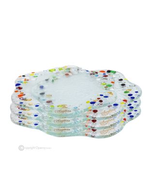 FIORE – Ensemble de 6 sous-verres artistiques, fabriqués à la main, design moderne, faits à la main