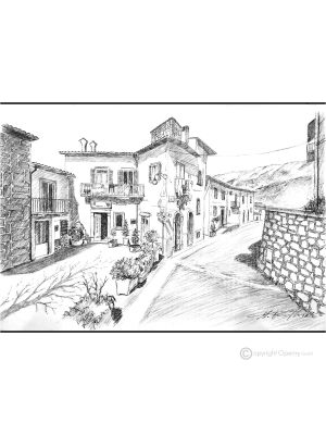 SCANNO Dessin au stylo sur toile moderne Made in Italy 